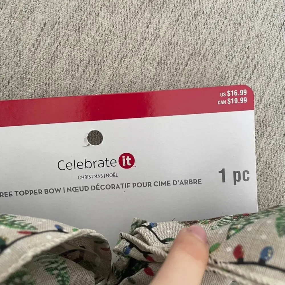 CELEBRATE IT Tree Topper Bow Truck Tan Red‎ New Christmas Holiday Crafting